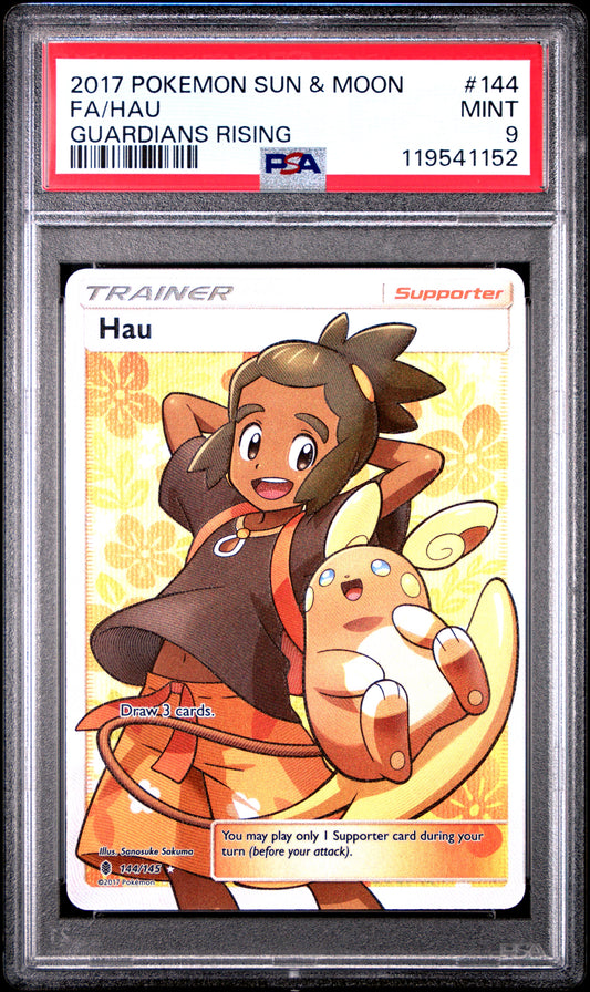 2017 Pokemon Sun & Moon Guardians Rising Guardians Rising Fa/Hau 9 PSA #144