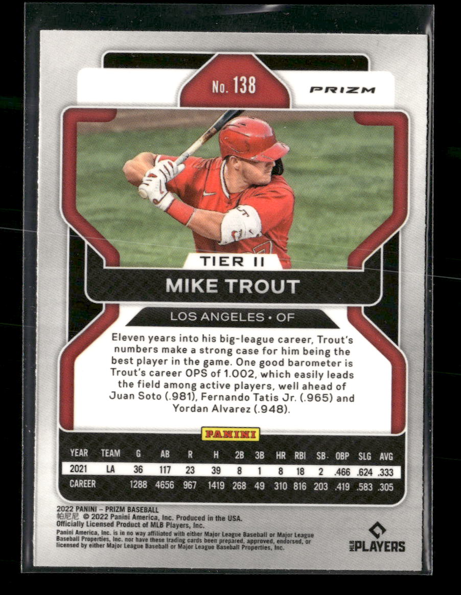 2022 Panini Prizm Tiger Stripes Prizm Mike Trout #138