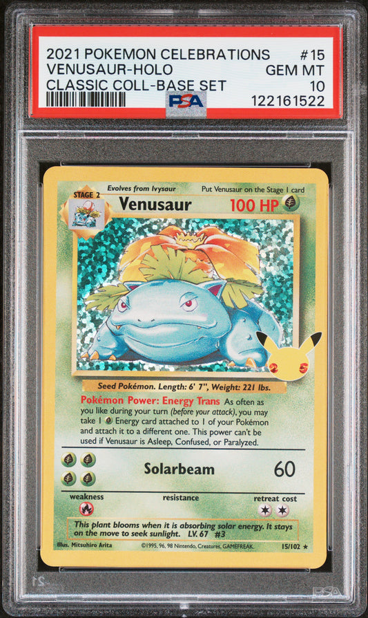 2021 Pokemon Collection Classic Coll-Base Set Venusaur-Holo 10 PSA #15