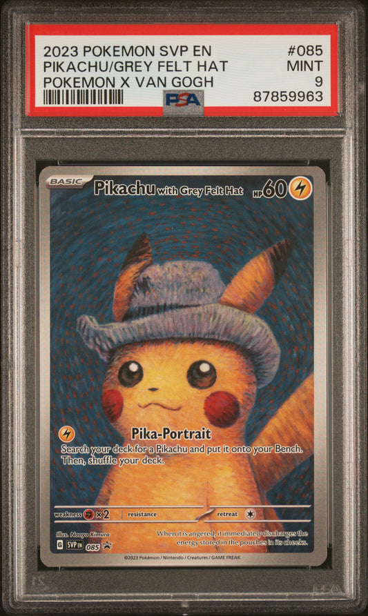 2023 Pokémon Svp En - Pokémon  X Van Gogh Pikachu/Grey Felt Hat 9 PSA #085