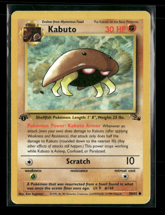 Fossil Kabuto 1st Edition #50/62 *Damaged*
