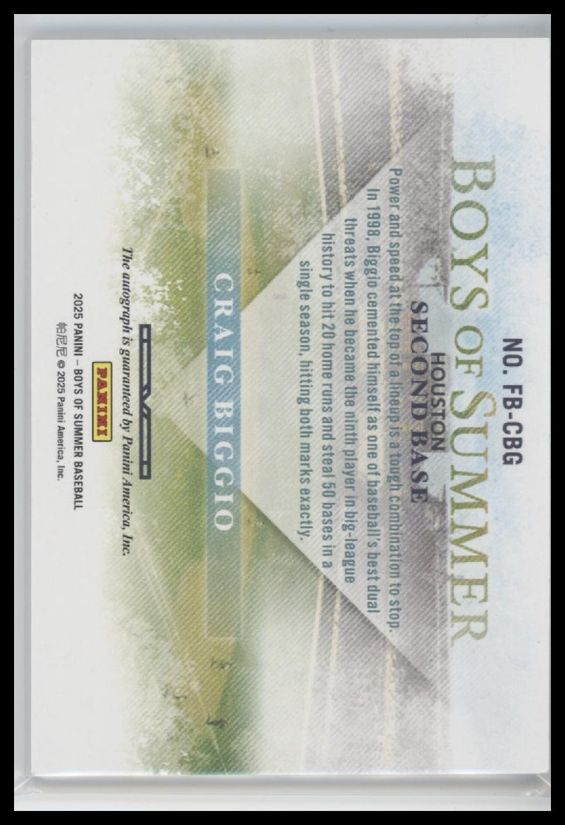 2025 Panini Boys of Summer Fabric of the Game Auto Craig Biggio #/12 #FB-CBG