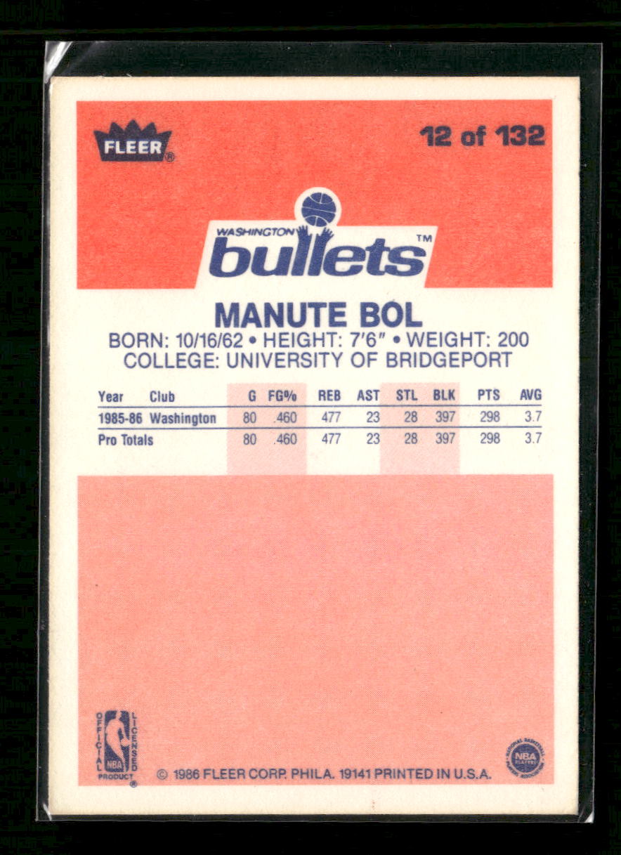 1986-87 Fleer Manute Bol Rookie #12