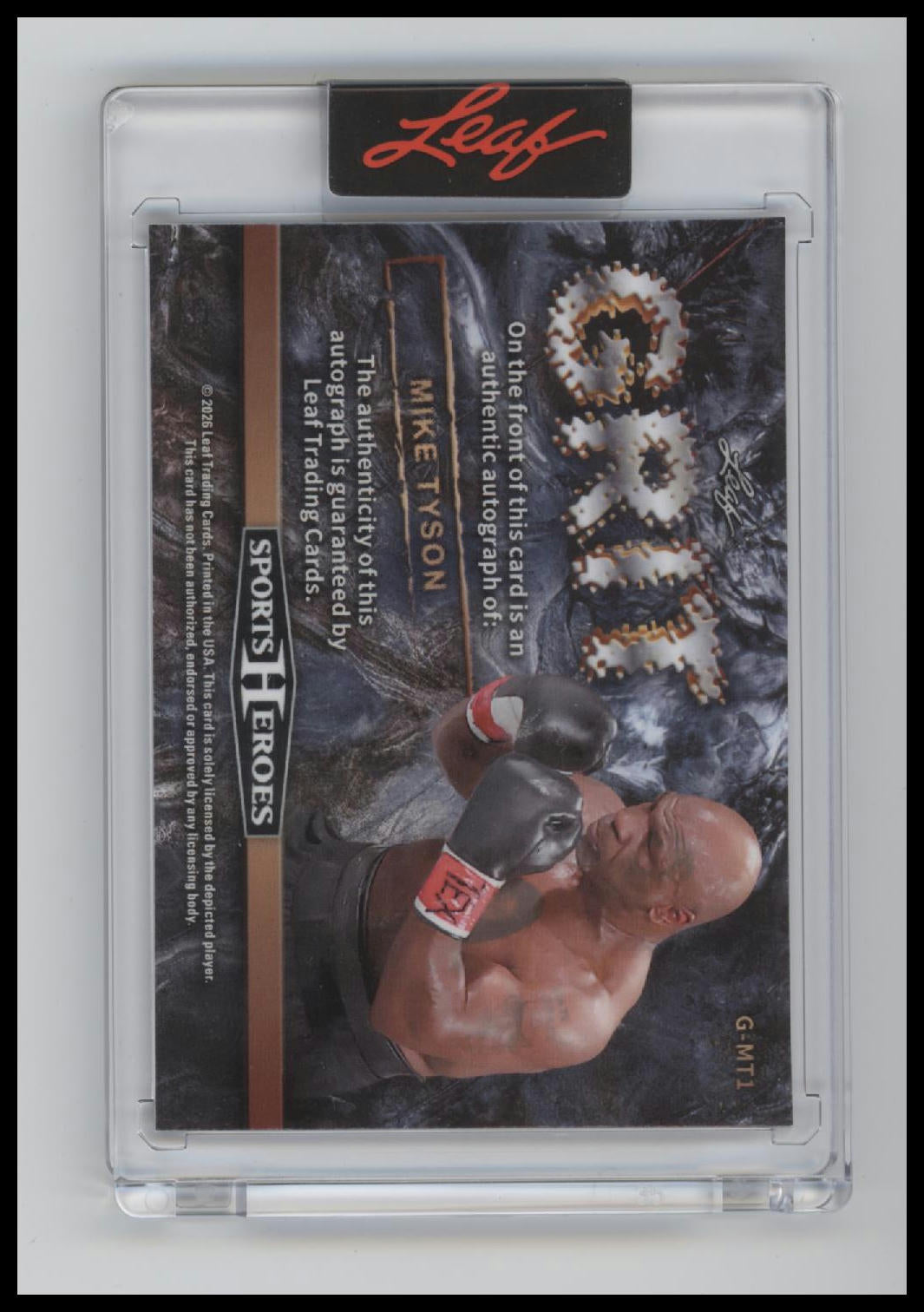 2026 Leaf Super Sports Heroes - Grit Prismatic Gold Mike Tyson #/1 Auto #G-MT1