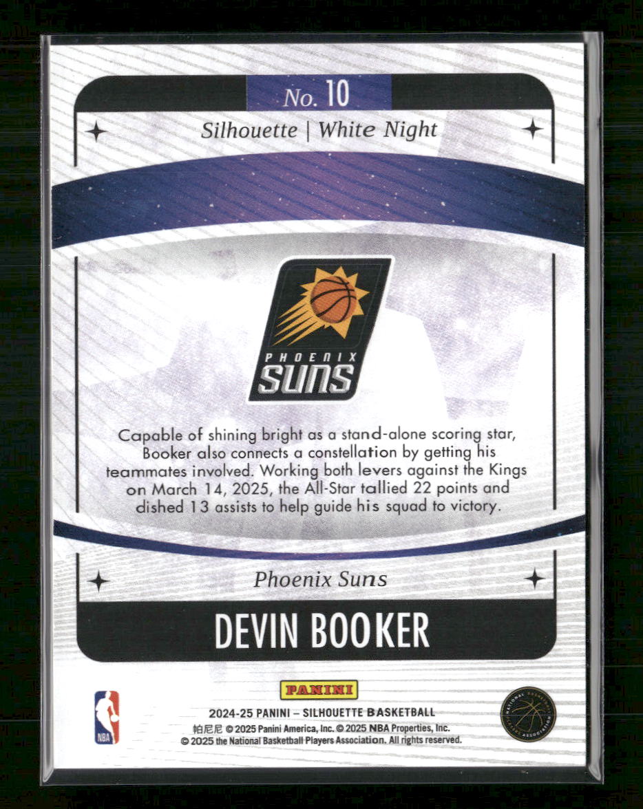 2024-25 Panini Silhouette White Night Devin Booker #10