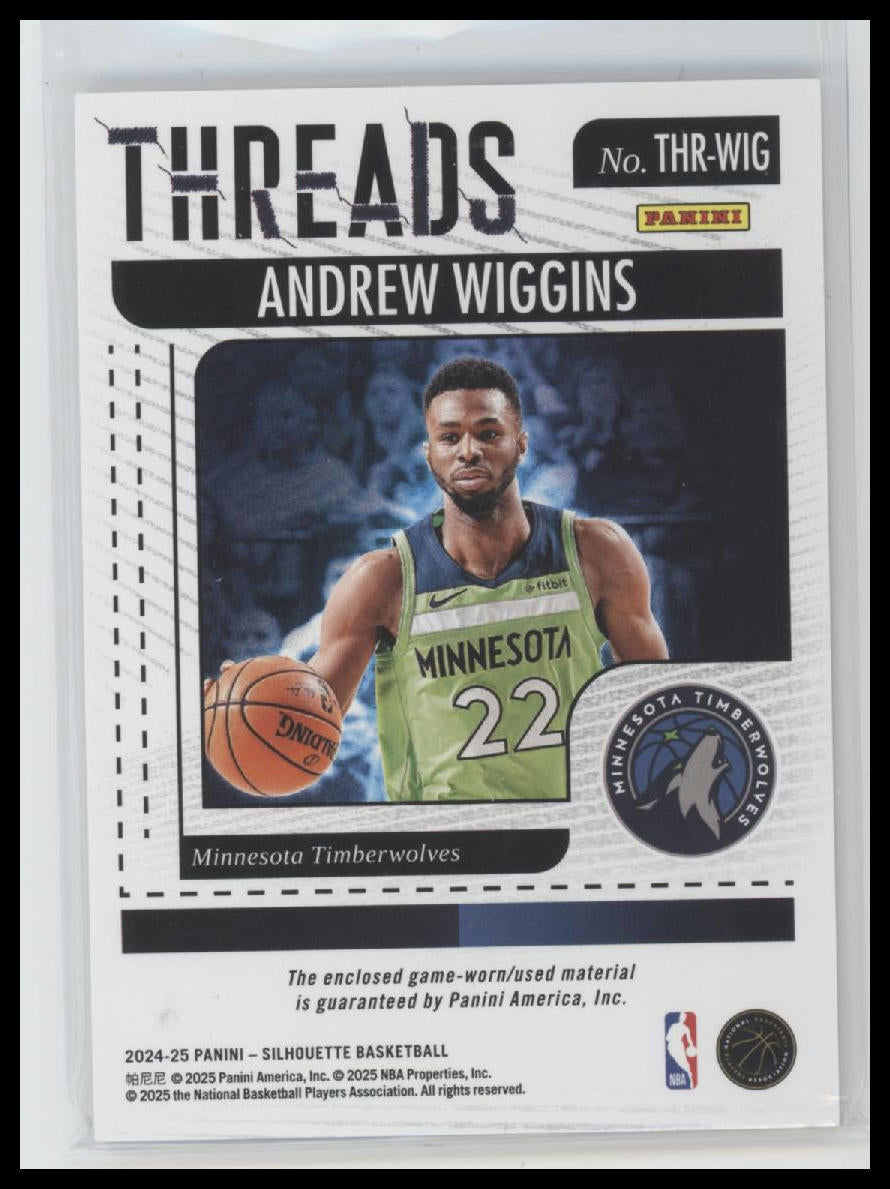 2024-25 Panini Silhouette Threads Holo Gold Andrew Wiggins #/9 #THR-WIG