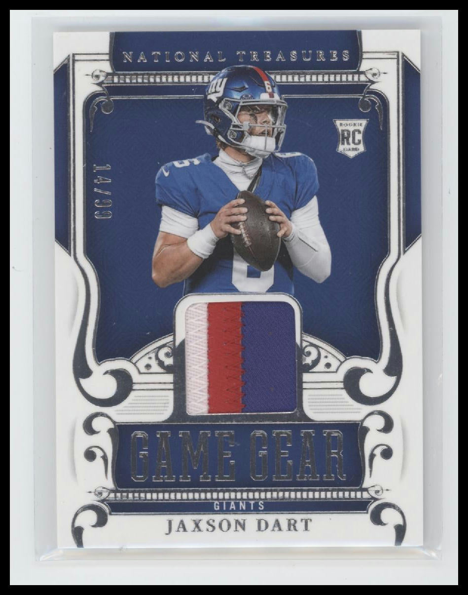 2025 Panini National Treasures NFL Game Gear Jaxson Dart #/99 #GGR-JDT