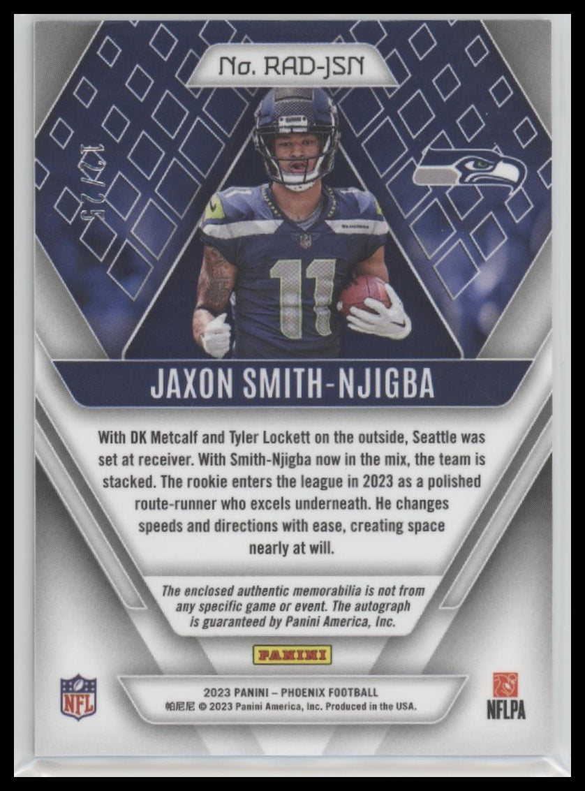 2023 Panini Rookie Auto Dual Jersey Red Pandora Jaxon Smith-Njigba #/25 #RAD-JSN