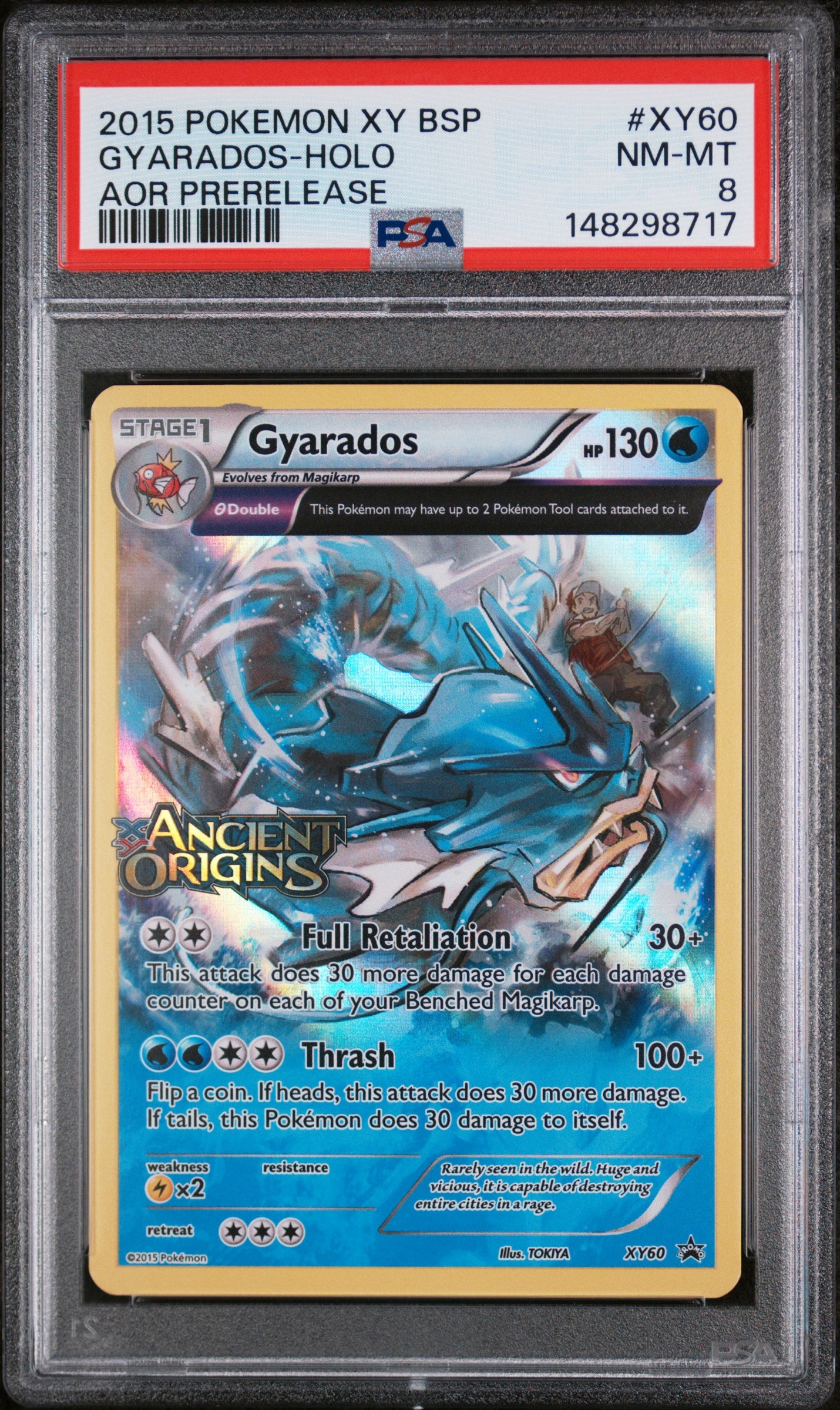2015 Pokemon Xy Black Star Promos Aor Prerelease Gyarados-Holo 8 PSA #XY60