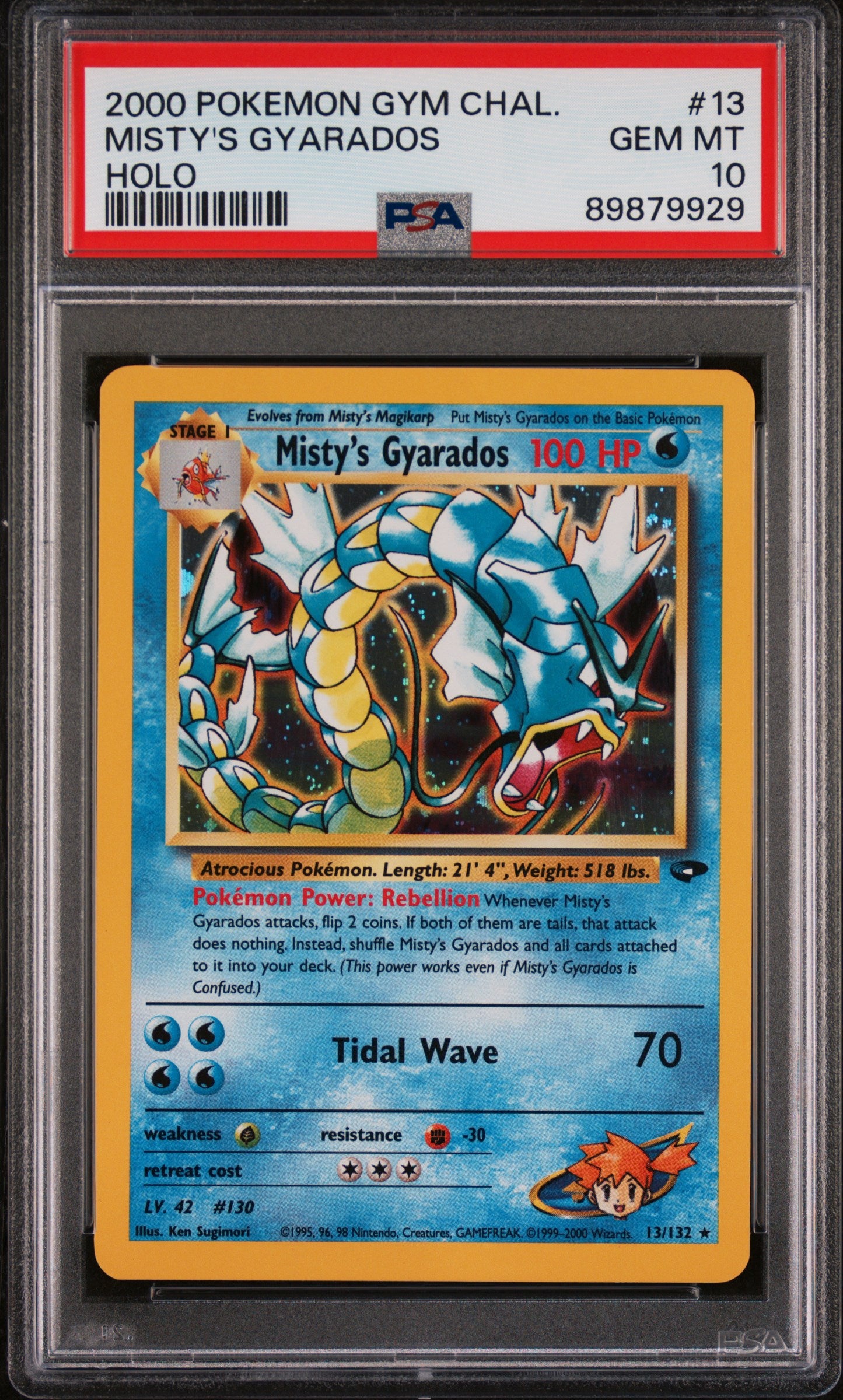 2000 Pokemon Gym Challenge Holo Misty'S Gyarados 10 PSA #13