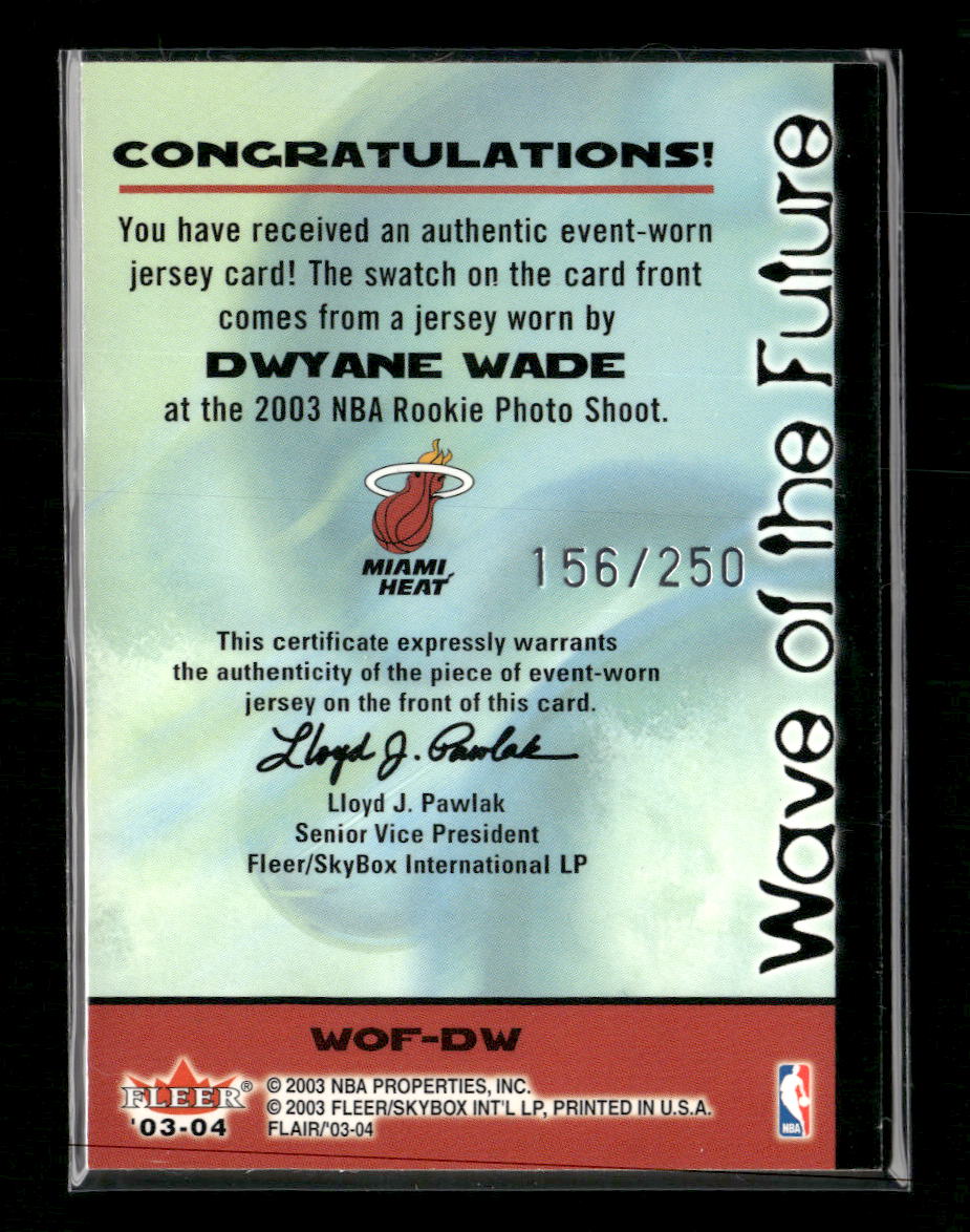 2003-04 Flair Wave of the Future Game Used Dwyane Wade #/250 #WOF-DW