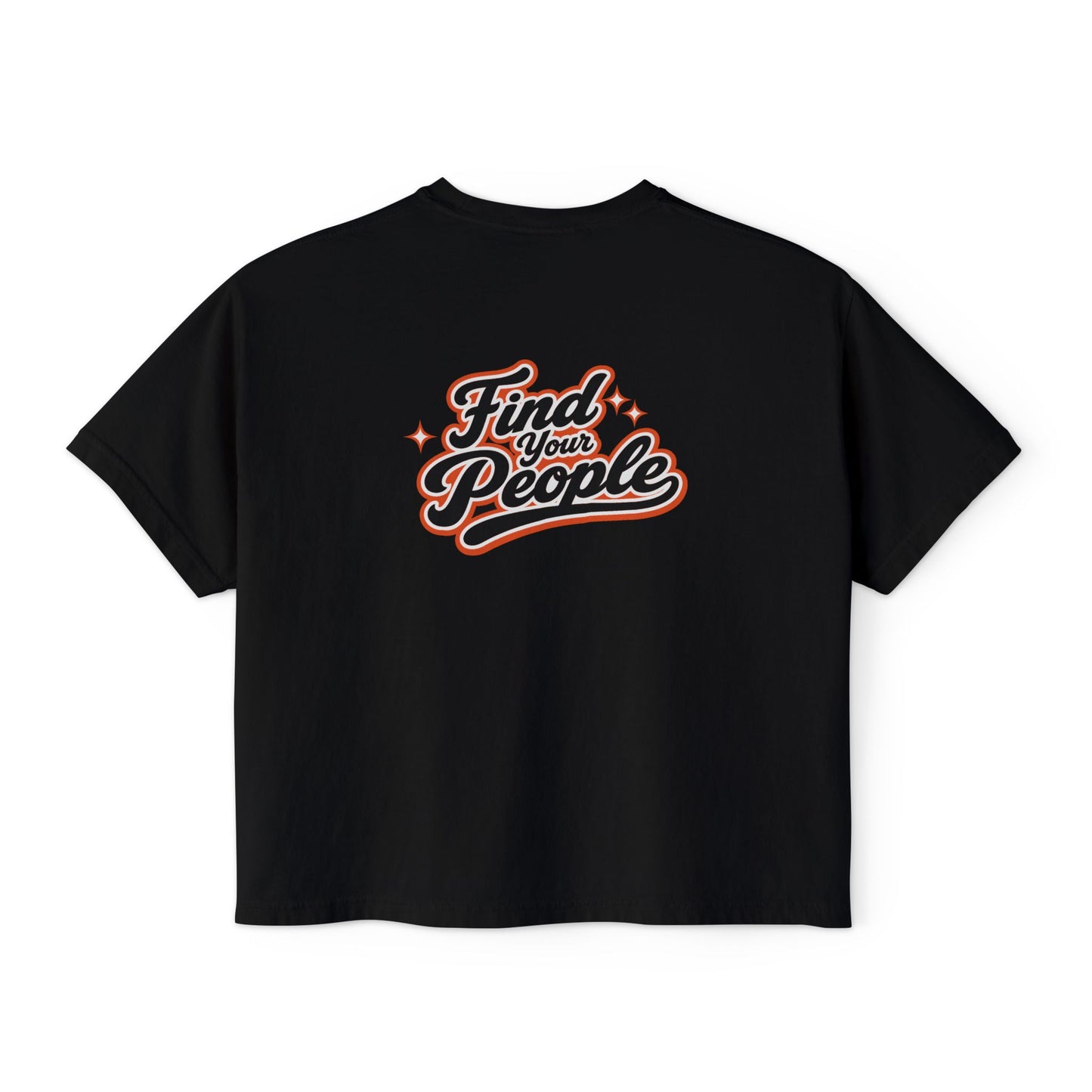 Find Your People Boxy Tee — Women's Casual Retro Script T-Shirt