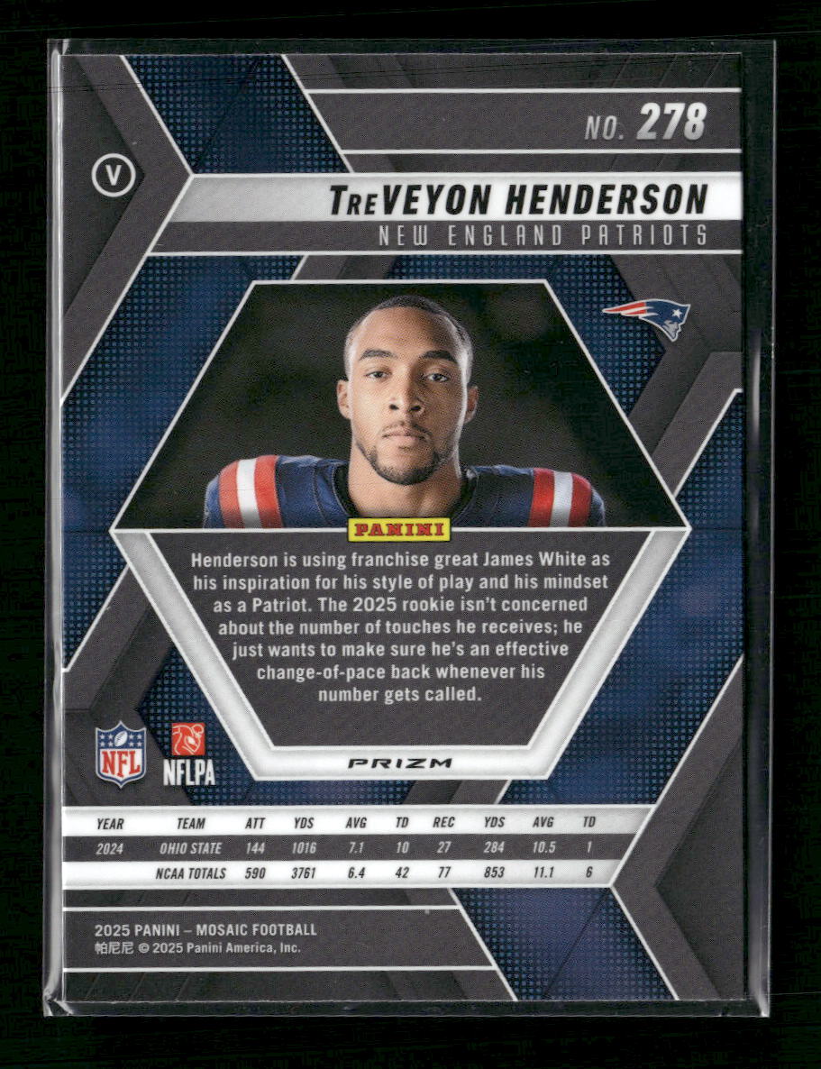 2025 Panini Mosaic Mosaic Camo Red TreVeyon Henderson Rookie #278