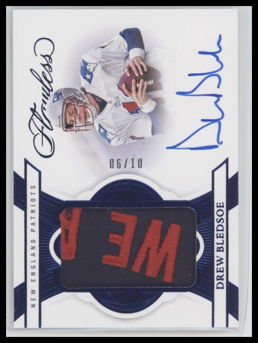 2025 Panini Flawless Patch Auto #/10 Drew Bledsoe #PA-DBE