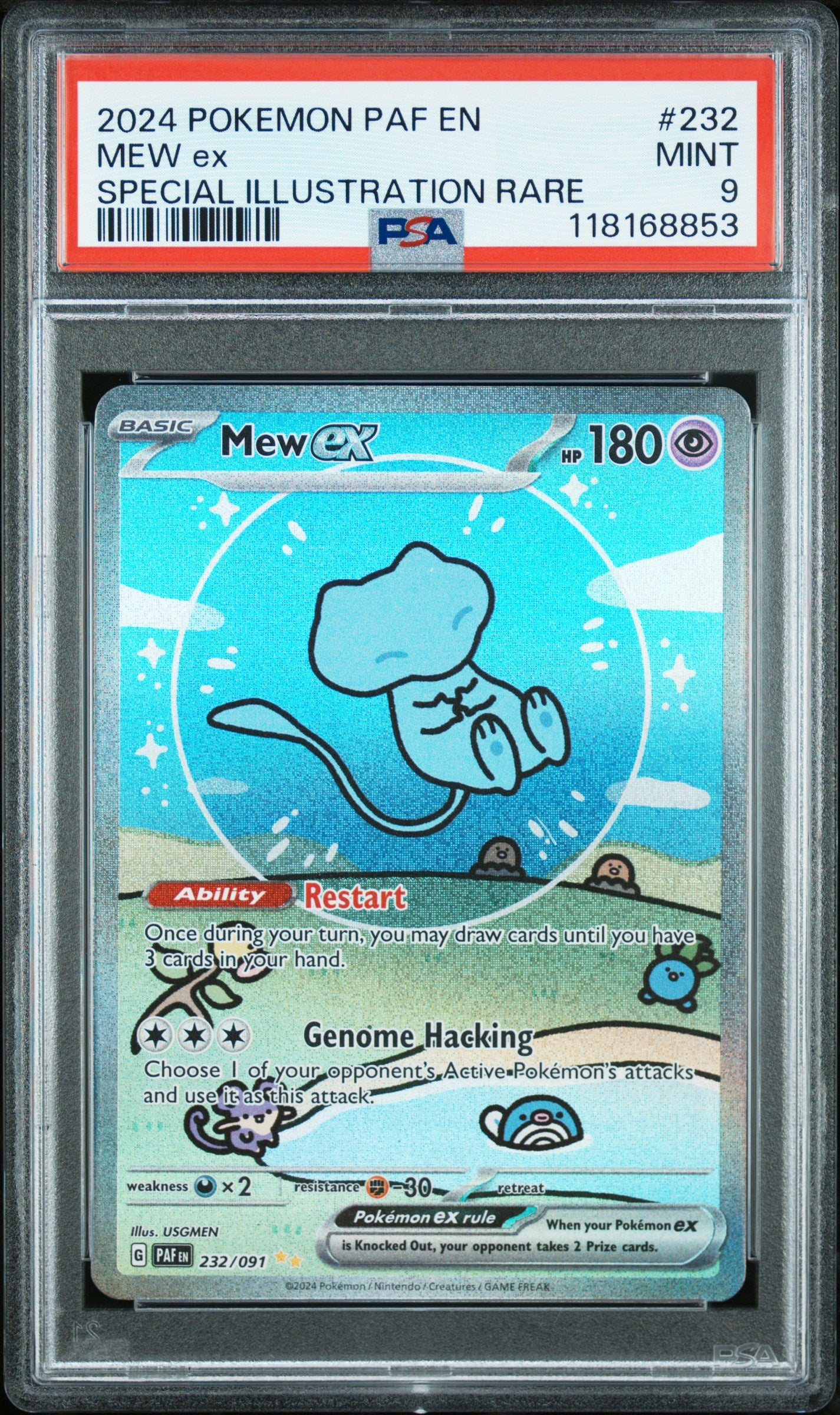 2024 Pokemon Paf En-Paldean Fates Special Illustration Rare Mew Ex 9 PSA #232