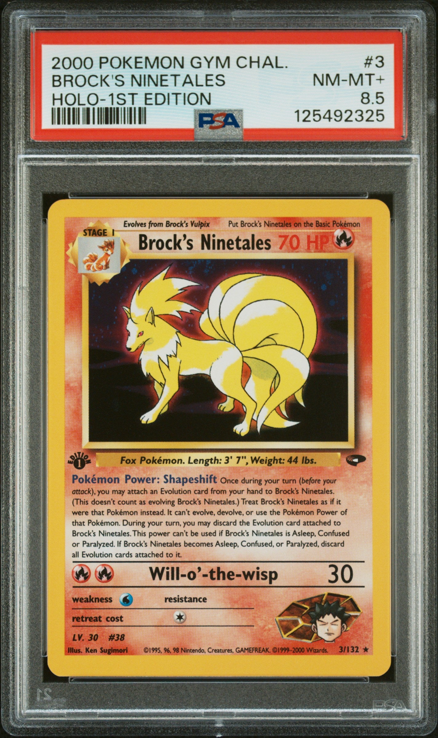 2000 Pokemon Gym Challenge Holo-1st Edition Brock'S Ninetales 8.5 PSA #3