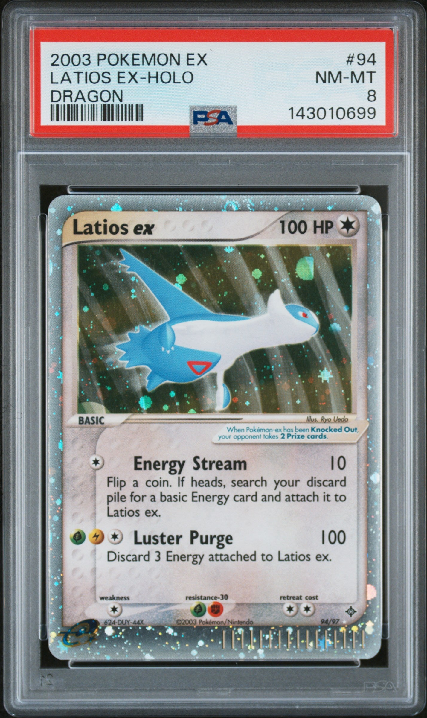 2003 Pokemon Ex Dragon Dragon Latios Ex-Holo 8 PSA #94