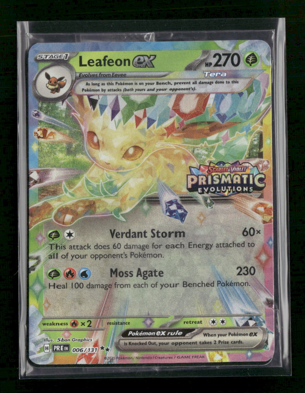 SV: Prismatic Evolutions Leafeon ex (Prismatic Evolution Stamp) #006/131