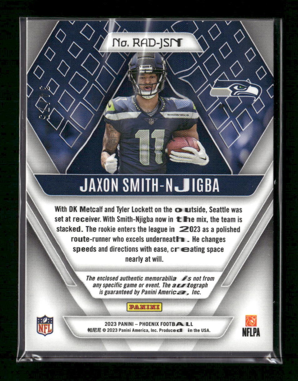 2023 Panini Phoenix Rookie Auto/Jersey Yellow Jaxon Smith-Njigba #/75 #RAD-JSN