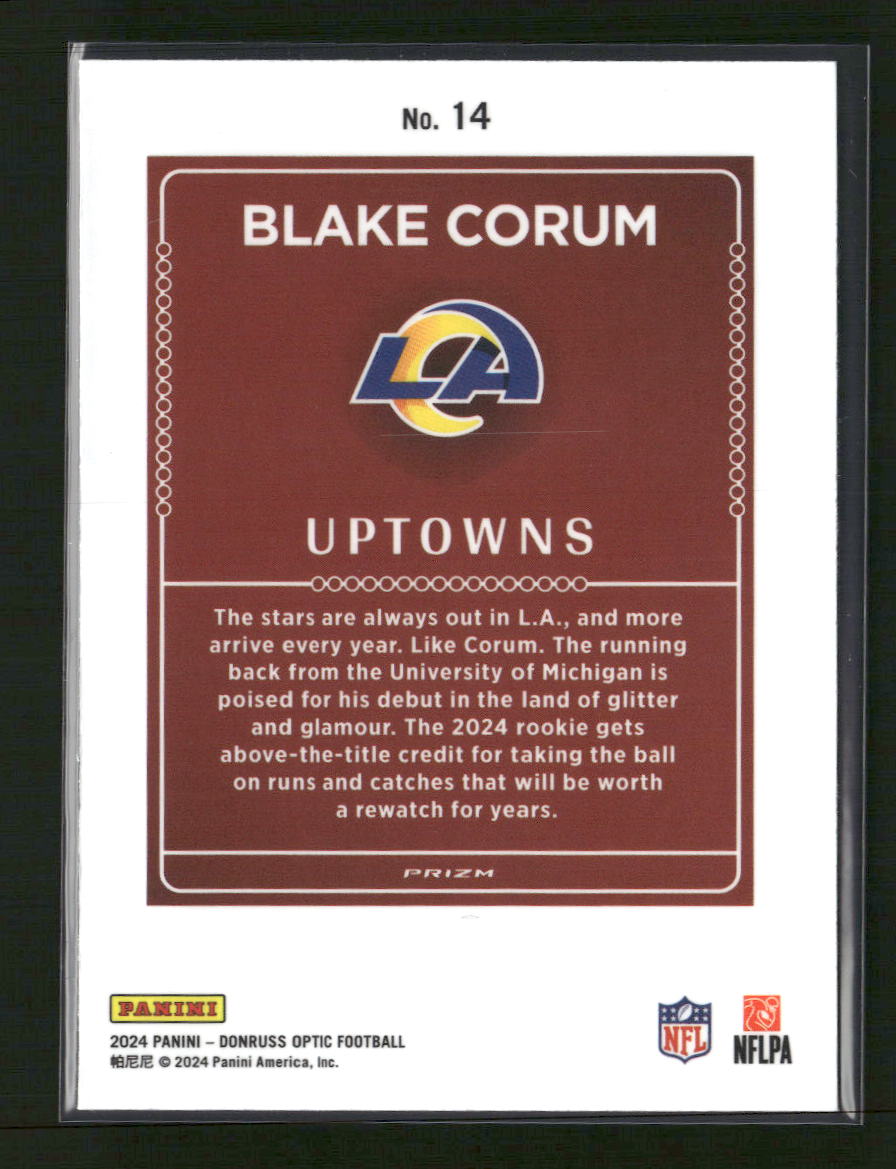 2024 Donruss Optic Uptowns Blake Corum #14