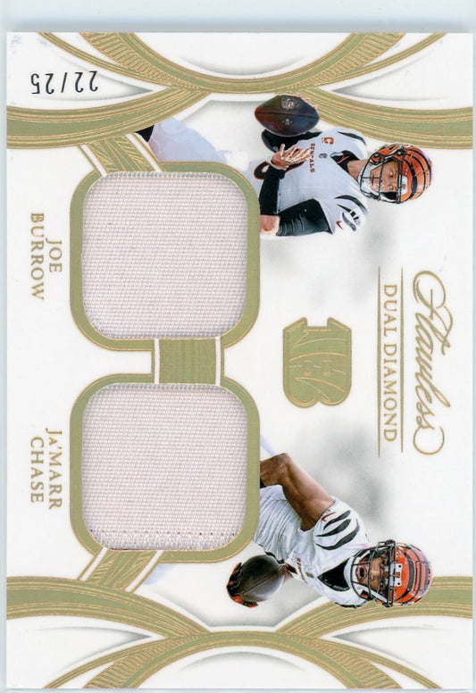 Panini Flawless Dual Diamond Memorabilla Joe Burrow/Ja'Marr Chase #DDM-CIN #/25