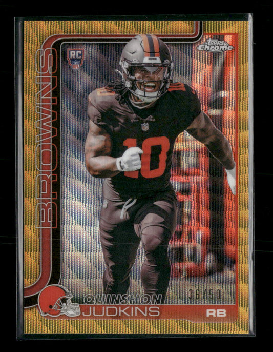 2025 Topps Chrome Gold Wave Refractor Quinshon Judkins Rookie #/50 #325