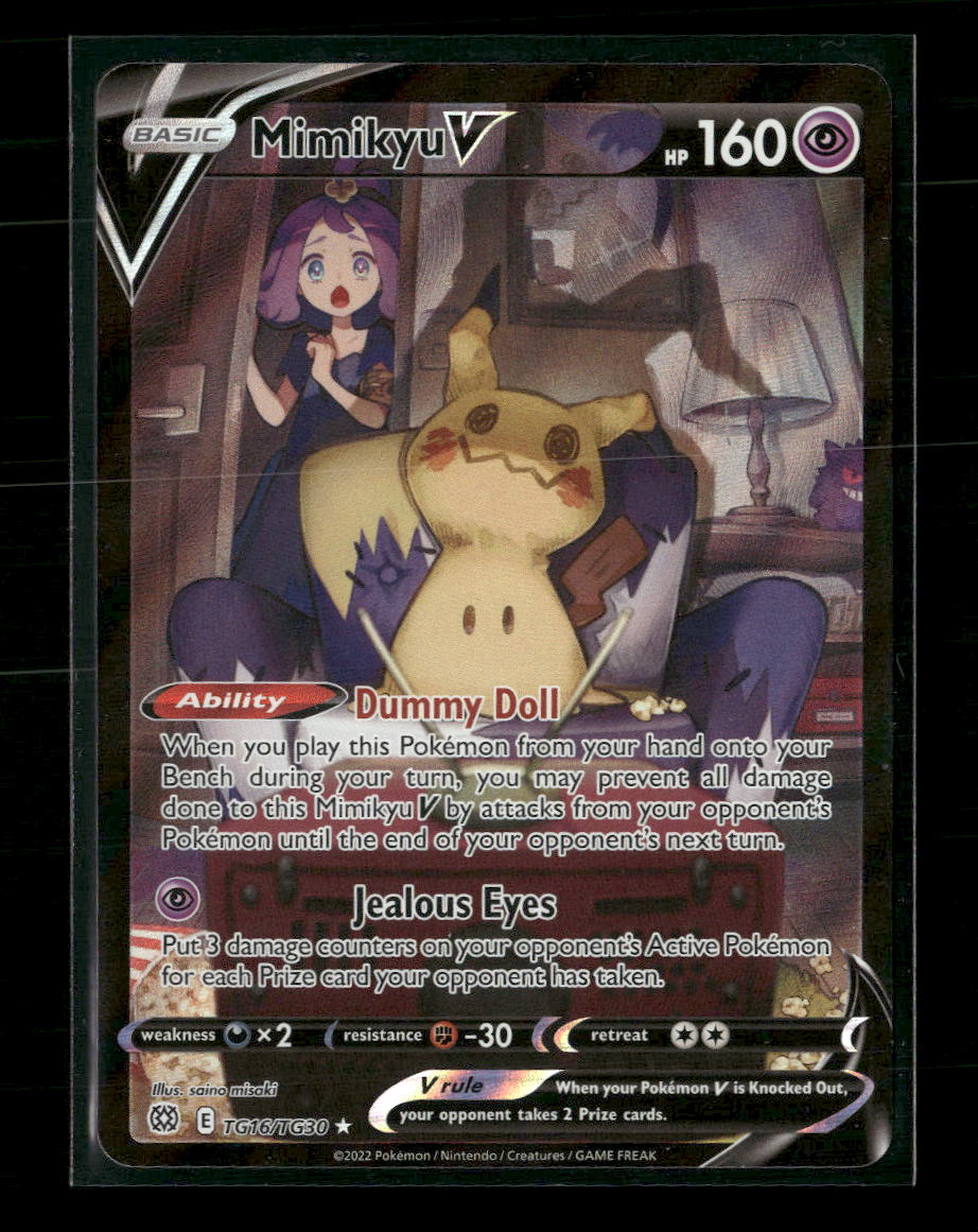 SWSH09: Brilliant Stars Trainer Gallery Mimikyu V #TG16/TG30 Damaged
