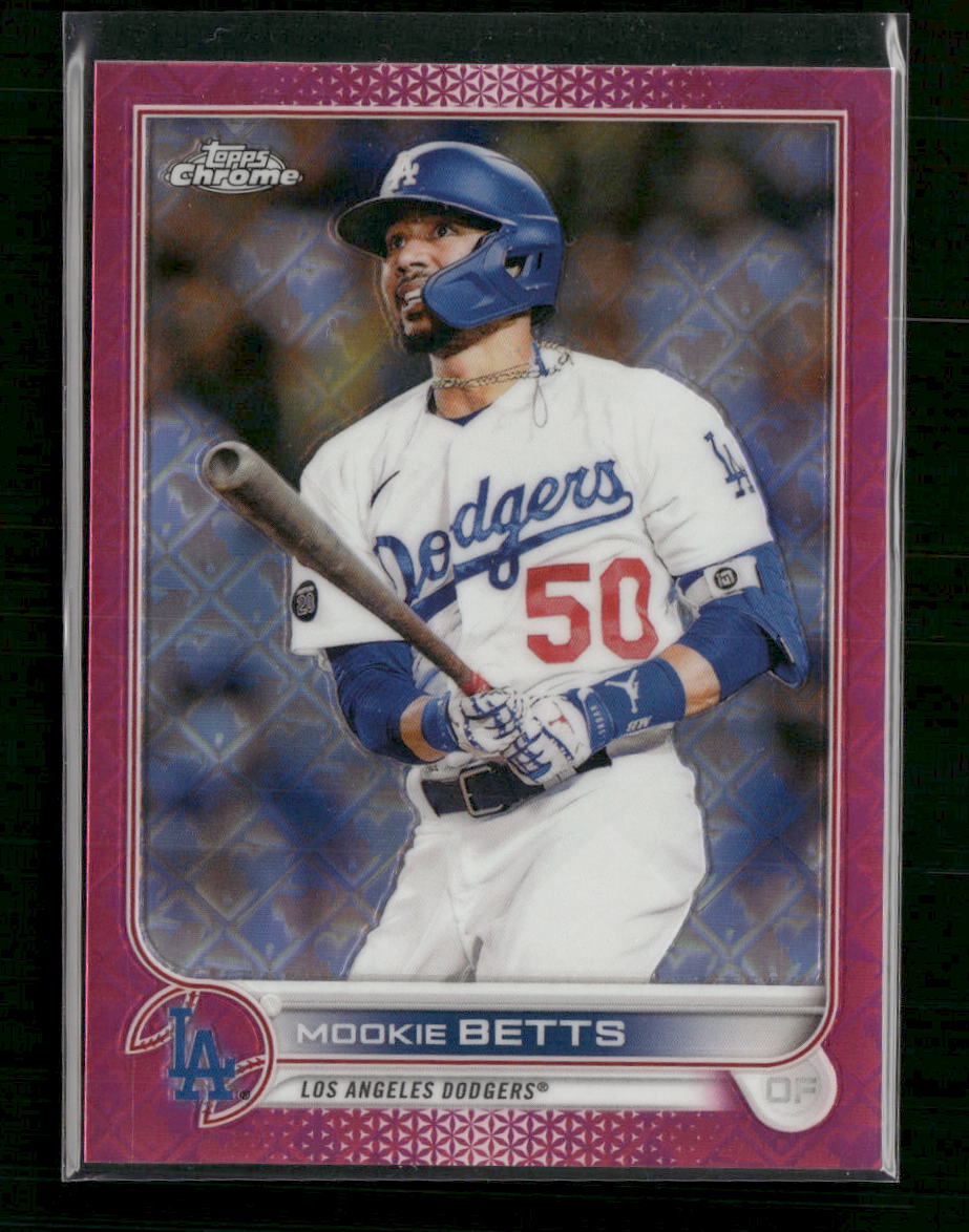 2022 Topps Chrome Pink Logo Refractor #/199 Mookie Betts #100