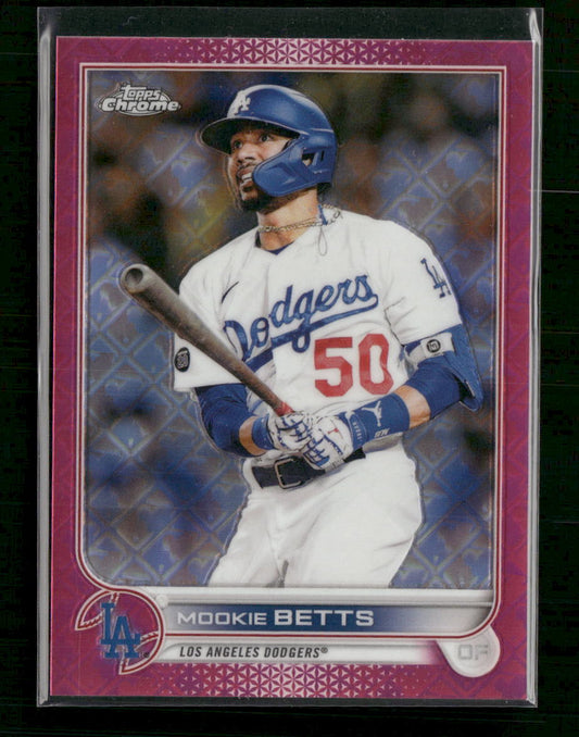 2022 Topps Chrome Pink Logo Refractor #/199 Mookie Betts #100