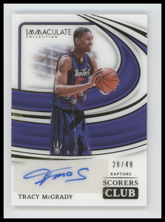 2023-24 Panini Immaculate Collection Scorers Tracy McGrady #/49 Auto #SCS-TMG