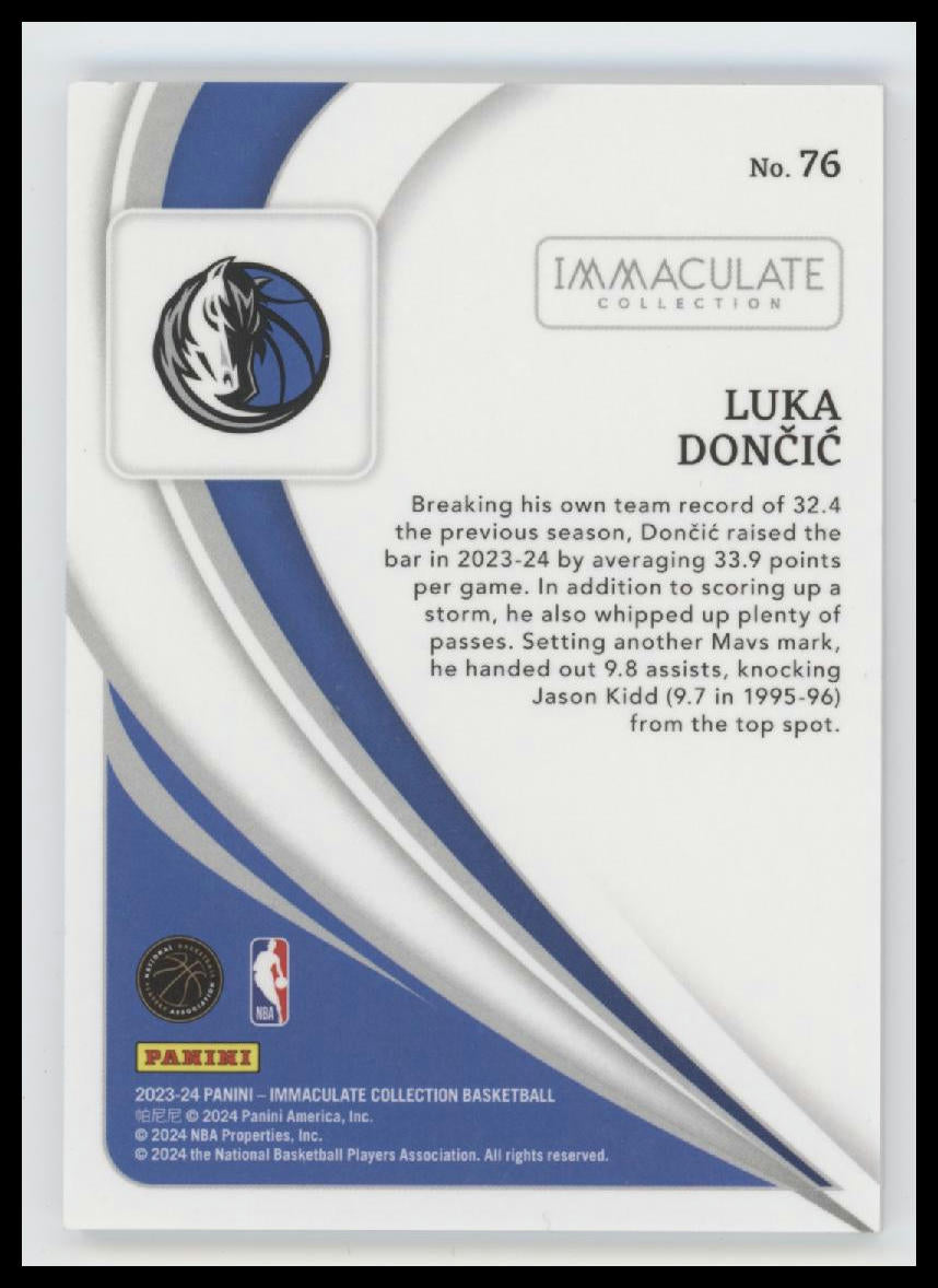 2023-24 Panini Immaculate Collection Luka Doncic #/99 #76