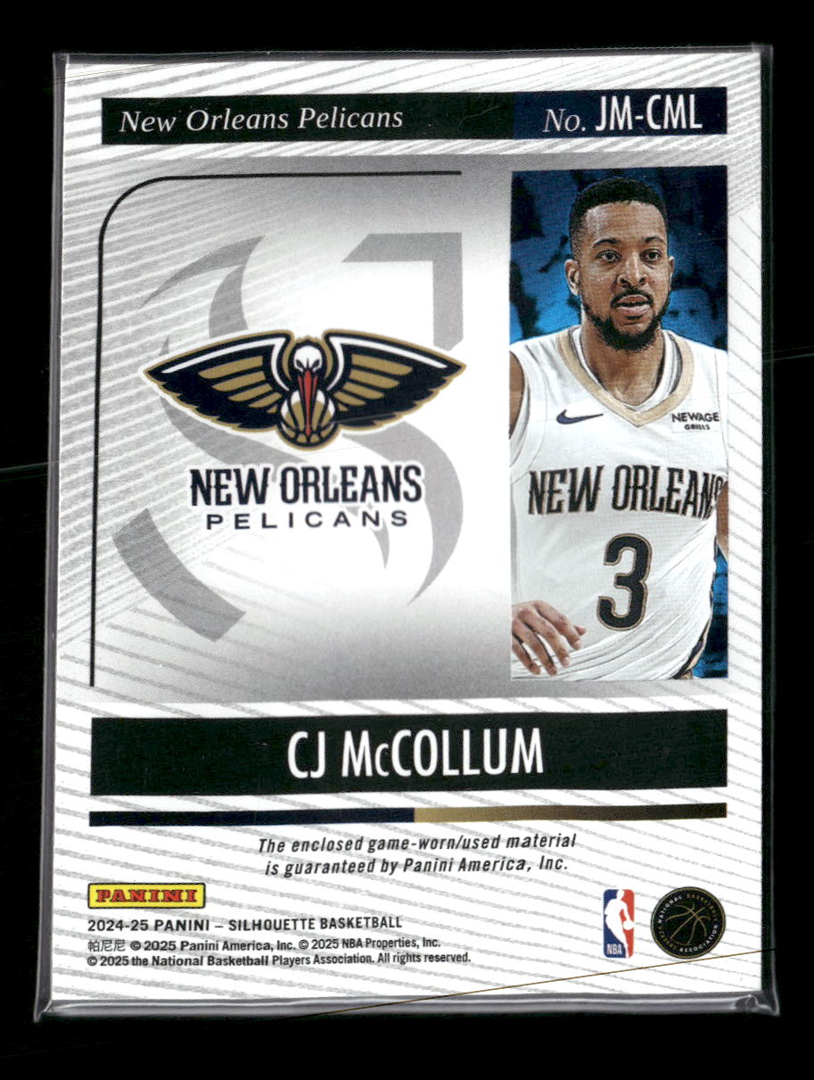 2024-25 Panini Silhouette Jumbo Memorabilia Bronze CJ McCollum #/49 #JM-CML