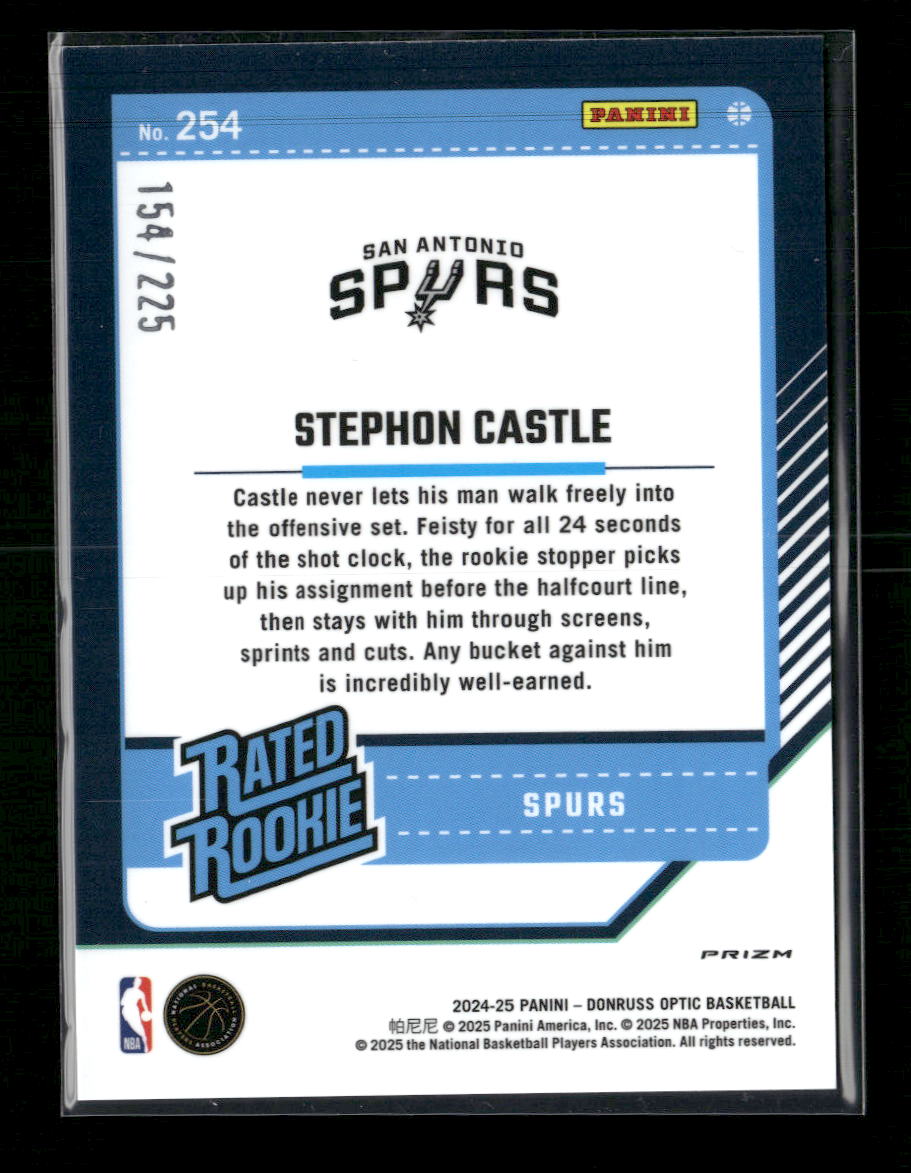 2024-25 Donruss Optic Orange Shock Stephon Castle Rookie #/225 #254