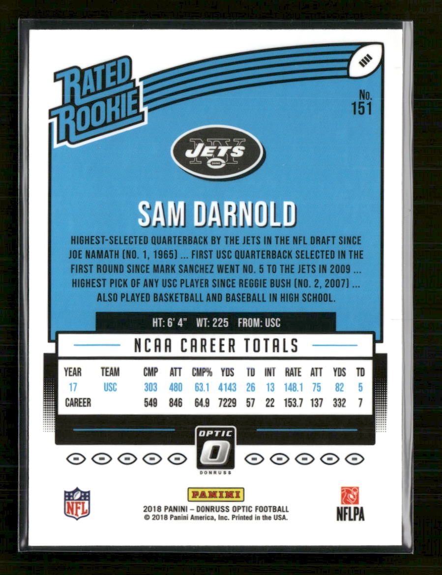 2018 Donruss Optic Sam Darnold Rookie #151