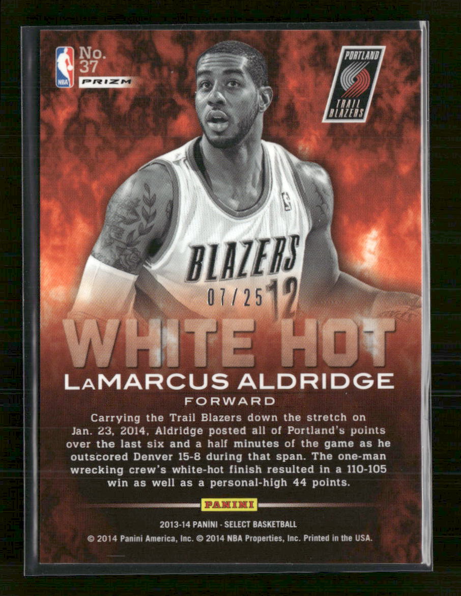 2013-14 Panini Select White Hot Prizms LaMarcus Aldridge #/25 #37