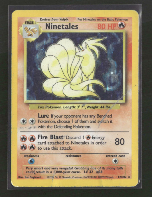 Base Set Ninetales #012/102 Damaged