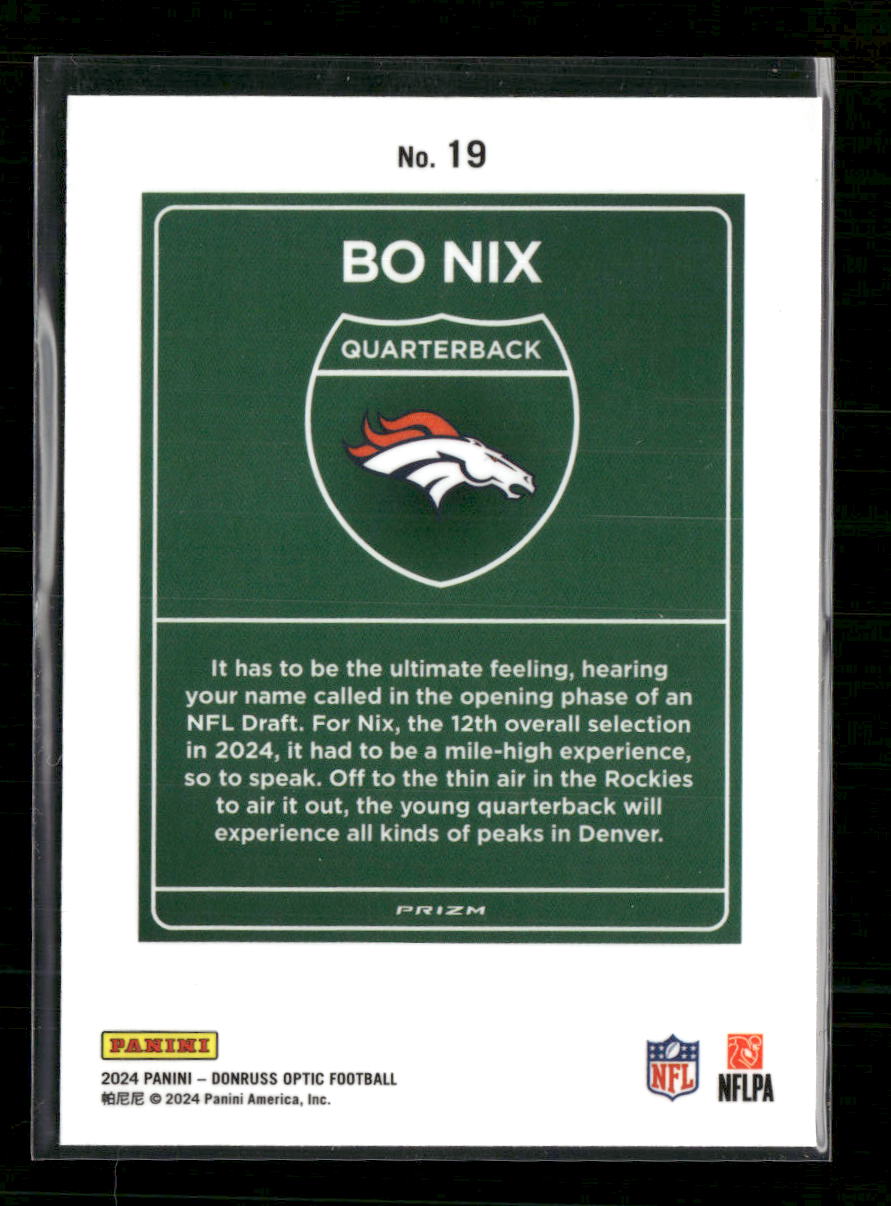 2024 Donruss Downtown Bo Nix #19