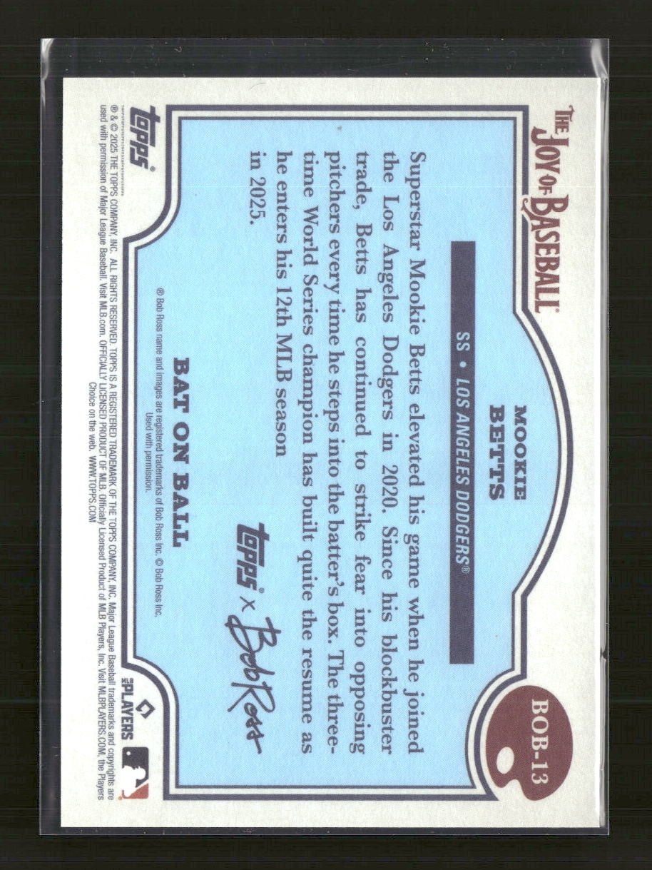 2025 Topps x Bob Ross: The Joy of Baseball Bat On Ball Mookie Betts #BOB-13