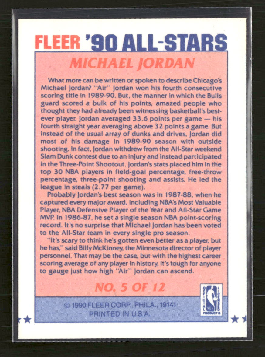 1990-91 Fleer All-Stars Michael Jordan #5