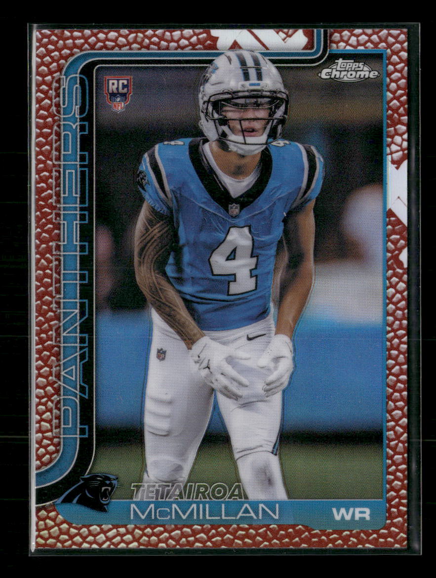 2025 Topps Chrome Football Leather Refractor Tetairoa McMillan Rookie #326