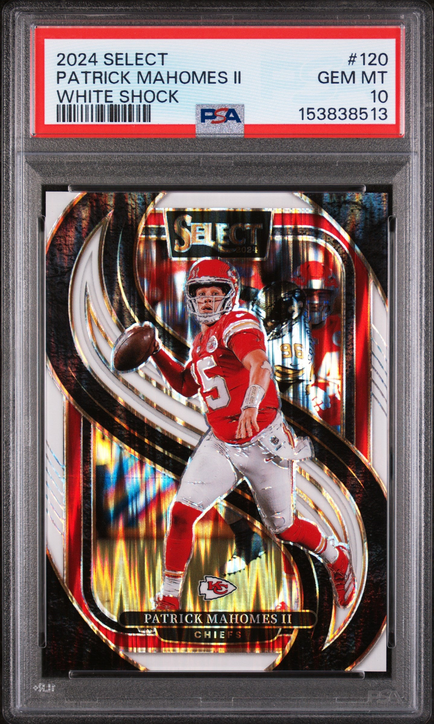 2024 Panini Select White Shock Patrick Mahomes Ii 10 PSA #120