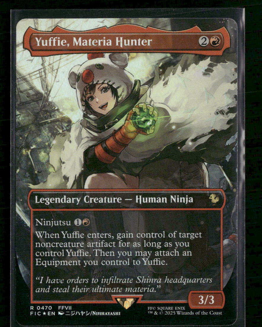 Commander: FF Yuffie, Materia Hunter (Borderless) (Chocobo Track Foil) #470