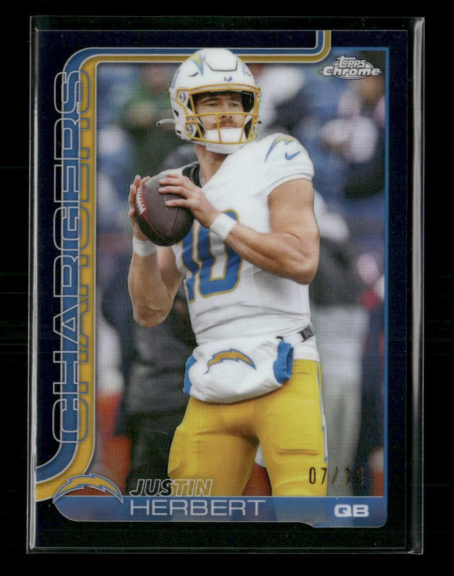 2025 Topps Chrome Black Refractor Justin Herbert #/10 #158