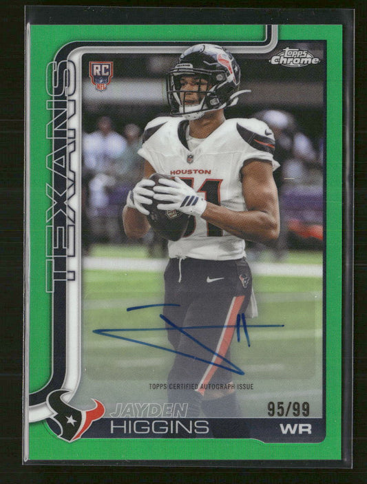 2025 Topps Chrome Rookie Auto Green Refractor Jayden Higgins #/99 #RA-JHI