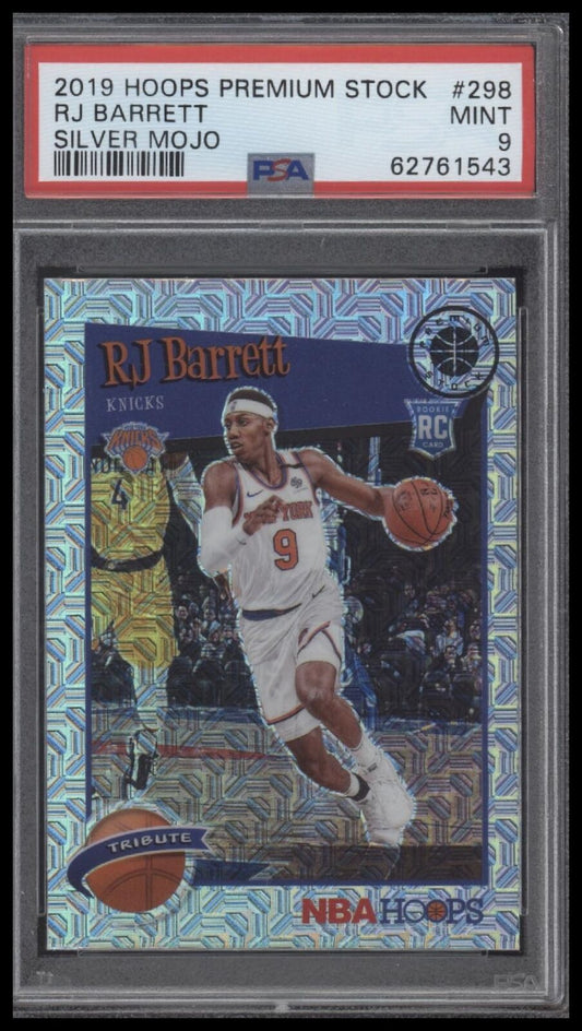 2019 Panini Hoops Premium Stock #298 Rj Barrett Silver Mojo PSA 9