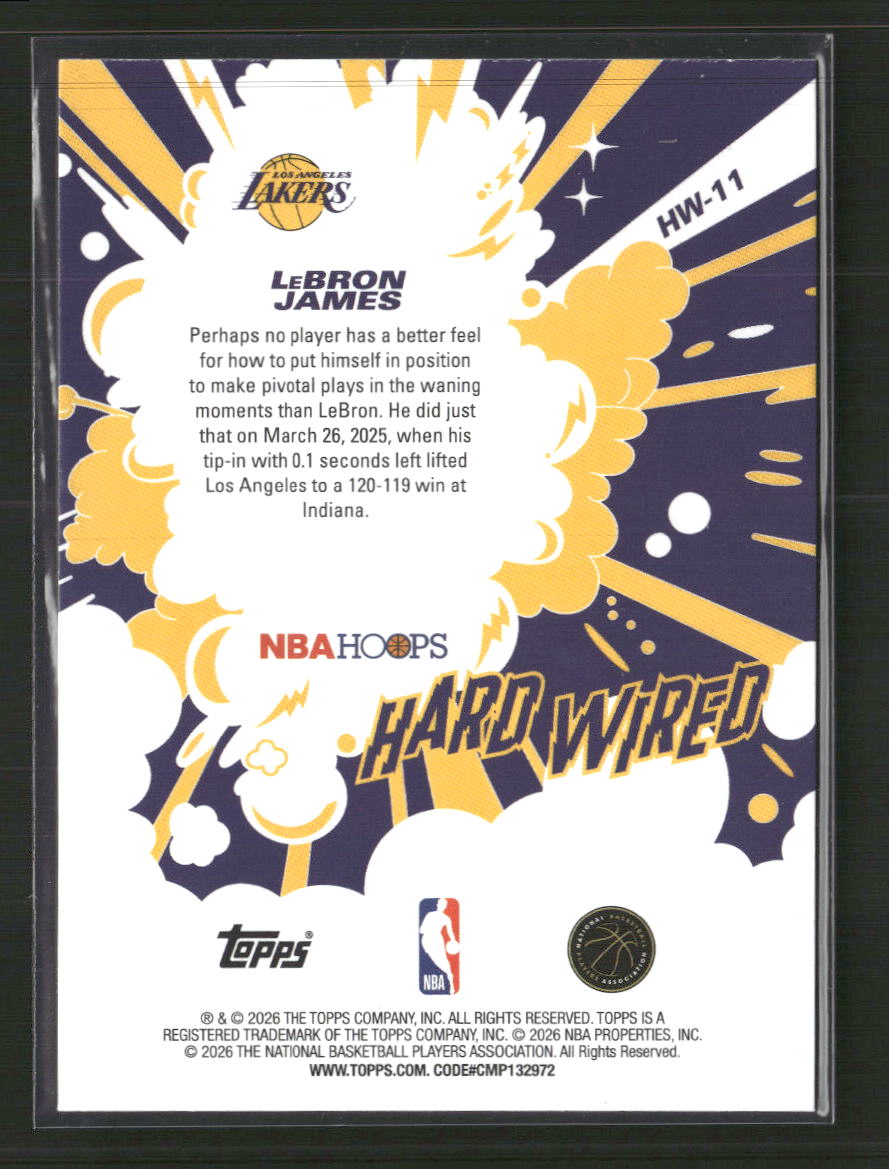 2026 NBA Hoops Hard Wired Rainbow Foil LeBron James #HW-11