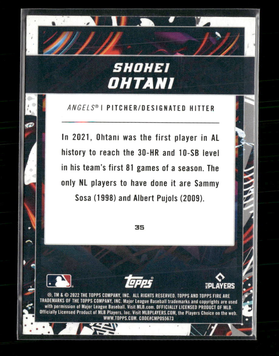 2022 Topps Fire Shohei Ohtani #35