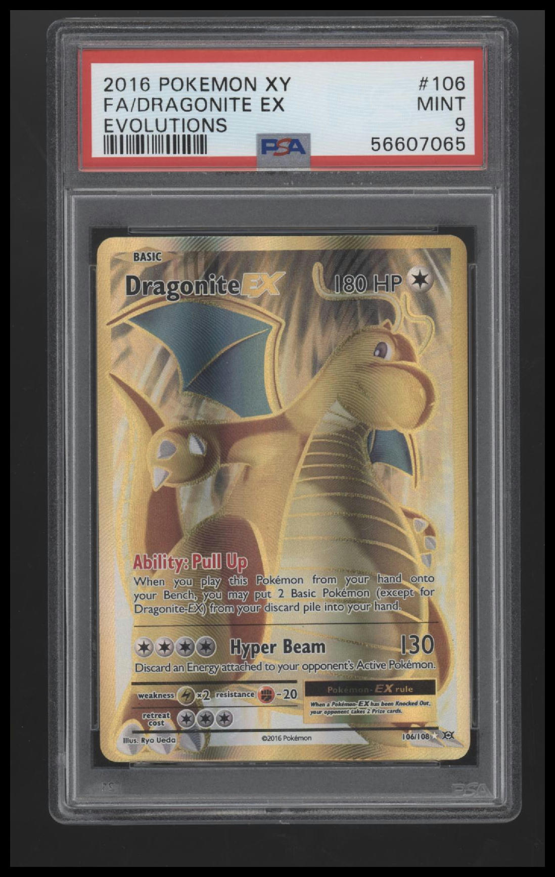 2016 Pokemon Xy Evolutions Evolutions Fa/Dragonite Ex 9 PSA #106
