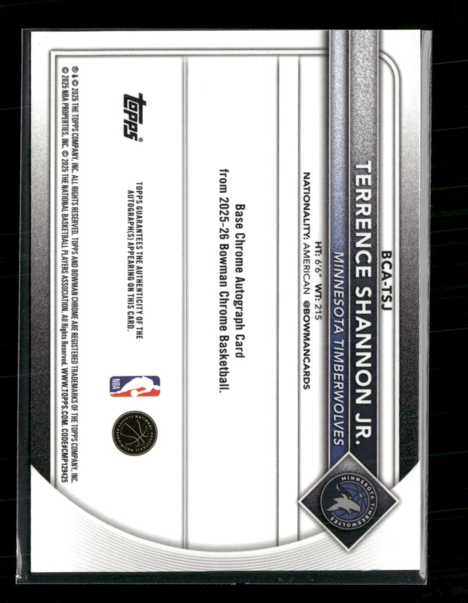 2025-26 Bowman Chrome Autographs Terrence Shannon Jr. Auto #BCA-TSJ