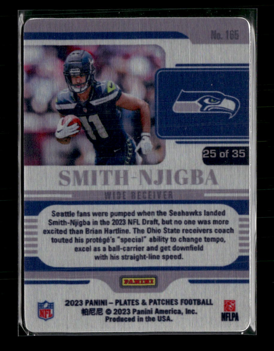 2023 Panini Plates & Patches Metal Vector Jaxon Smith-Njigba Rookie #/35 #165
